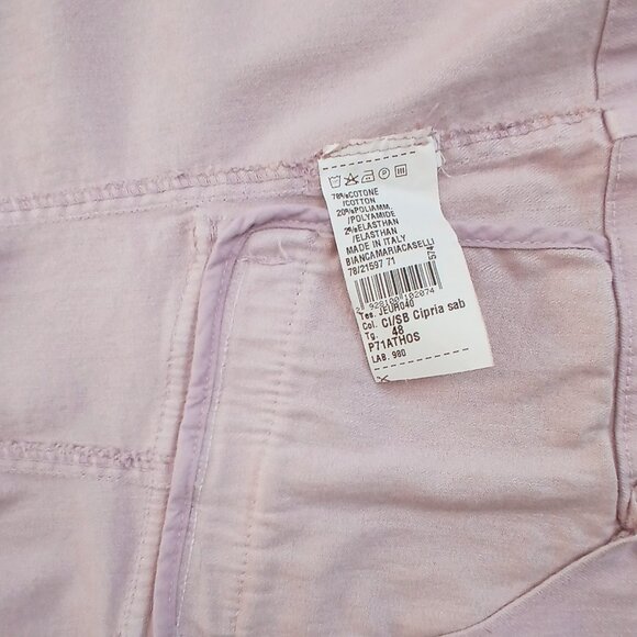 Bianca Maria Caselli Chic Light Pink Mauve Denim Blazer with Embellished Trim - Picture 10 of 10